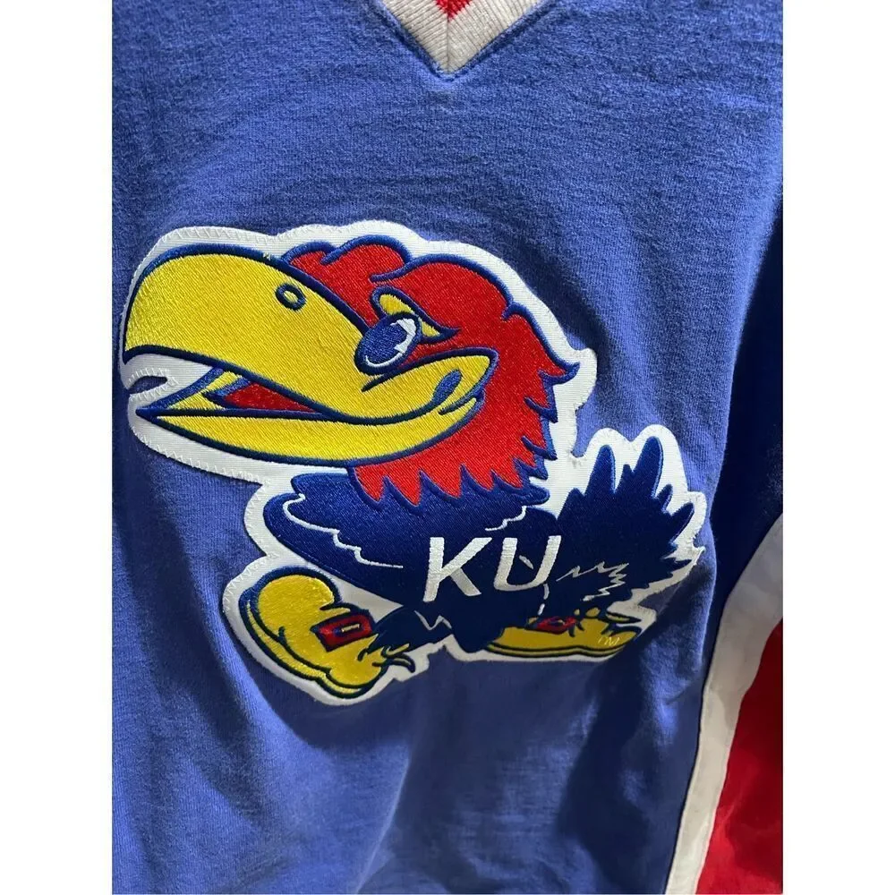 Vintage Champion Kansas Jayhawks Jersey Shooting Shirt Mens Large